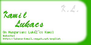 kamil lukacs business card